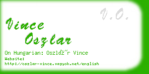 vince oszlar business card